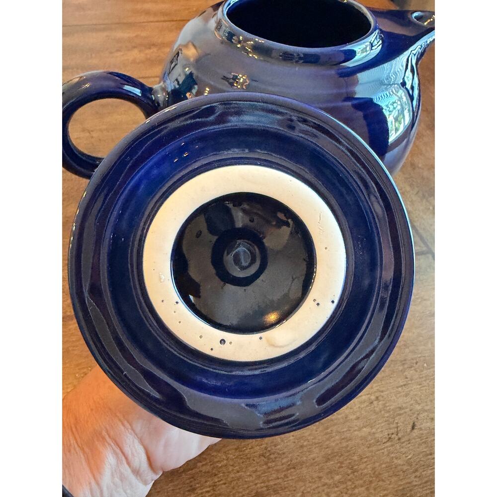 fiesta cobalt blue teapot with lid hlc usa fiestaware homer laughlin - Picture 6 of 9